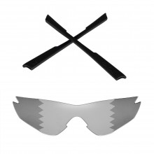 Walleva Replacement Lenses And Earsocks for Oakley M2 (OO9212 Series) Sunglasses - Multiple Options (Transition Polarized Lenses + Black Rubber)